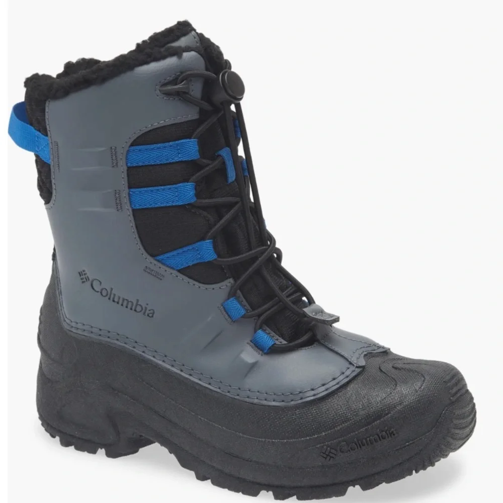 NWT Columbia Bugaboot Celsius Insulated Waterproof Snow Boot,Shark/Bright Indigo
